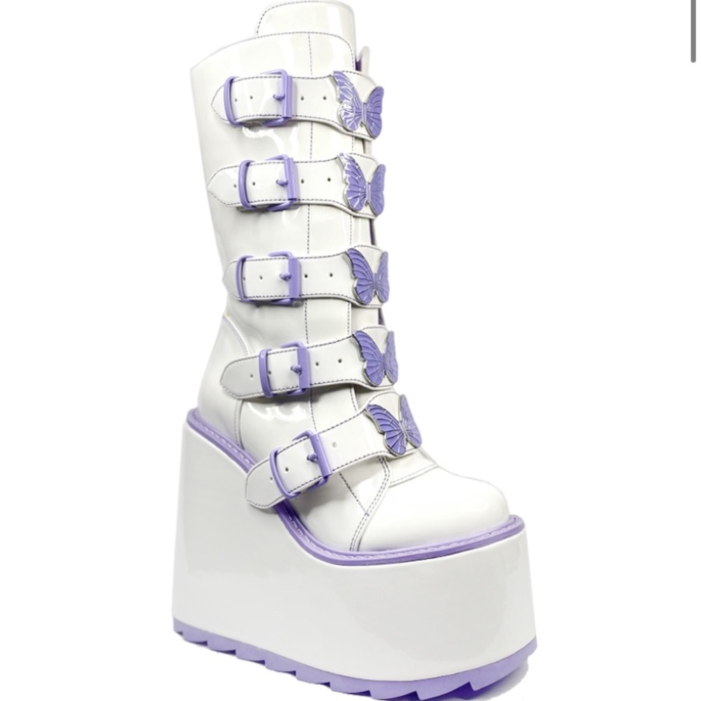 yru shoes white platform boots